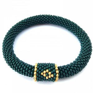 Green Sand Bead Bracelet Hand Made NEW